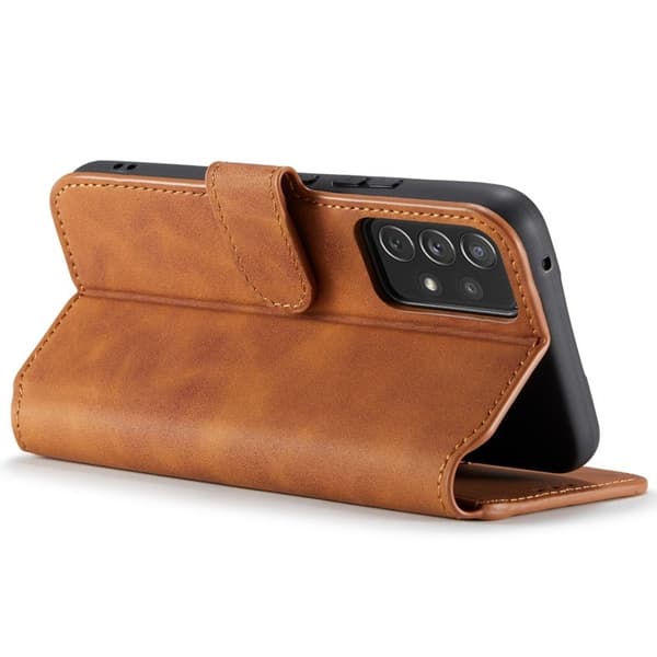 DG.MING Stand Samsung Galaxy A53 5G Konstläder Plånboksfodral Brun