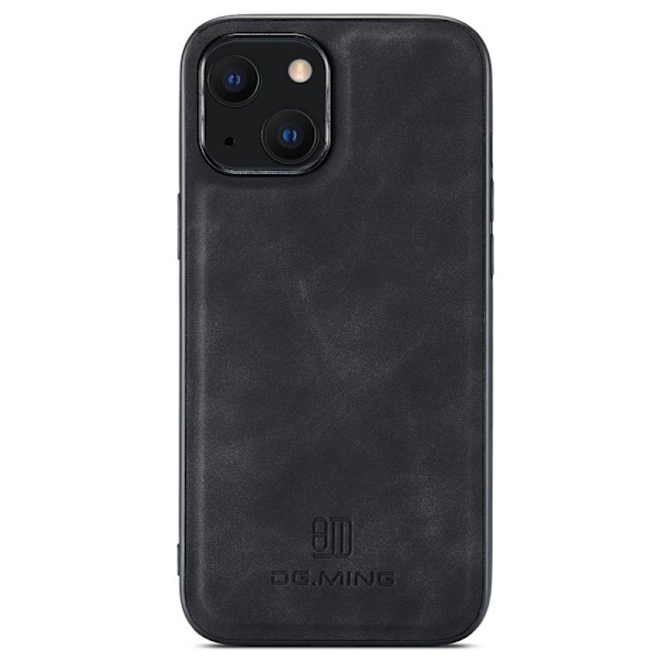 DG.MING iPhone 15 Magnetiskt Konstläder Plånboksfodral Svart