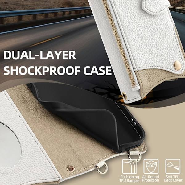 OnePlus 15 5G Plånboksfodral Irregular Tail Style Konstläder Vit