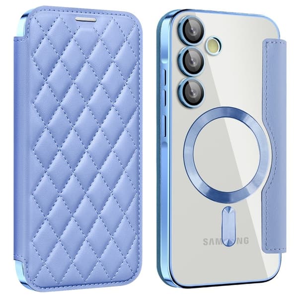 Samsung Galaxy A55 5G Plånboksfodral KonstLäder RFID-Skydd - Blå