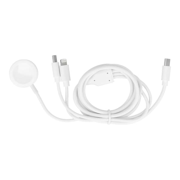 3in1 USB-C til USB-C, Lightning, Apple Watch-kabel C-1,2 m