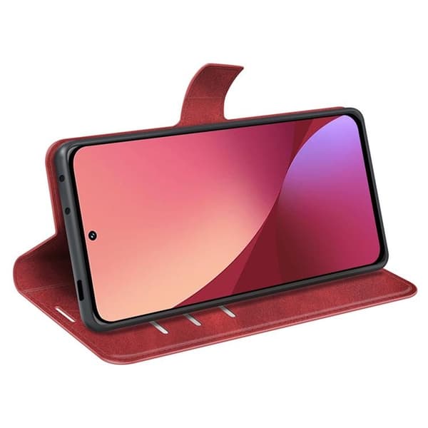 Magnetic Clasp Plånboksfodral Xiaomi 12 Pro - Röd Röd