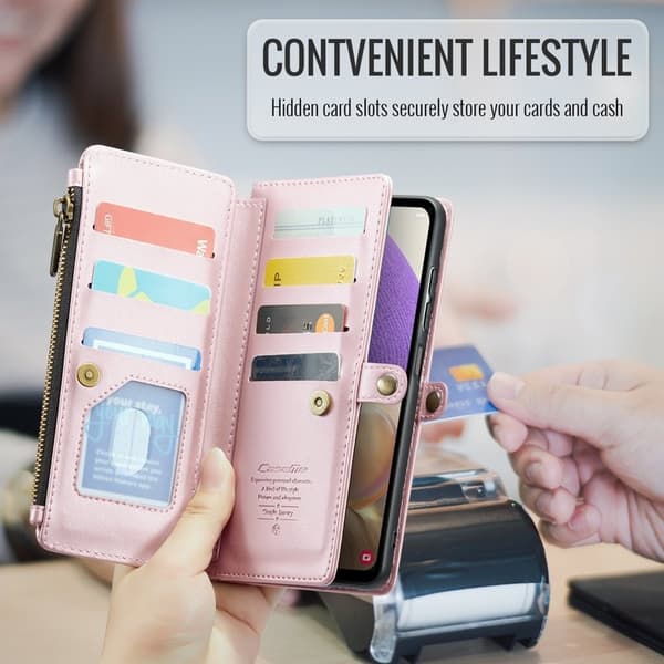 CASEME Plånboksfodral Konstläder för Samsung Galaxy A32/M32 5G - Rosa