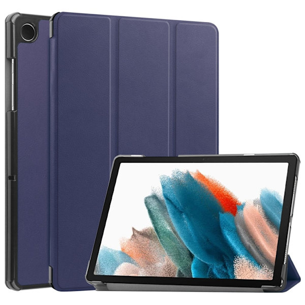 Galaxy Tab A9 Plus Fodral Tri-Fold KonstLäder - Blå Mörkblå