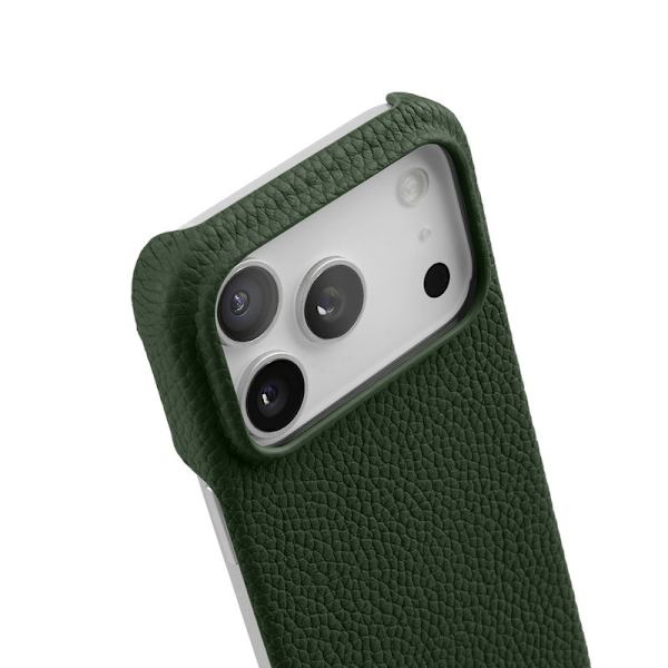 MELKCO Mobilskal till iPhone 17 Pro Max Äkta Läder PC Grön
