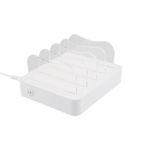 SiGN Laddningstation 4xUSB, 2.4A, 4.4A, 1.5m Kabel - Vit