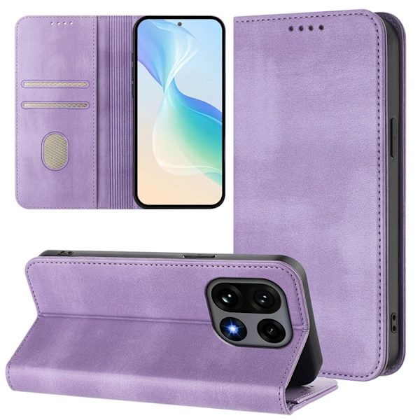 OnePlus 15 Plånboksfodral Retro RFID-Skydd Konstläder Lila