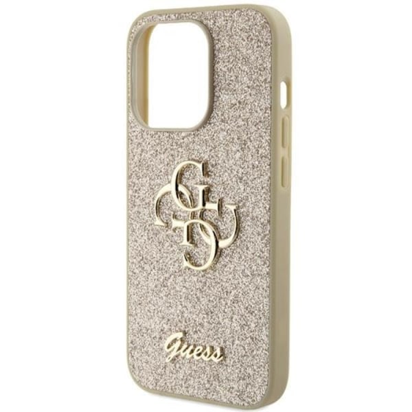 Guess Mobilskal till iPhone 15 Pro Glitter Script Big - Guld Guld