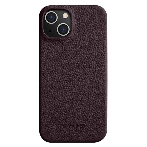 MELKCO Mobilskal för iPhone 15, Äkta läder och PC, Lila