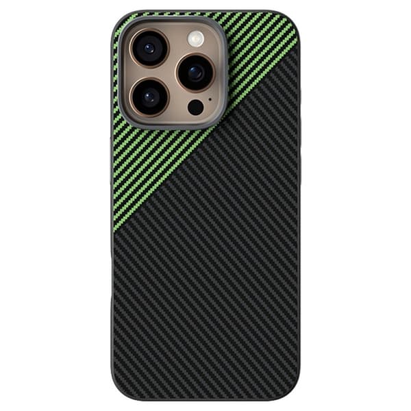 ABEEL Mobilskal till iPhone 16 Pro Max MagSafe Carbon Fiber Texture Grön
