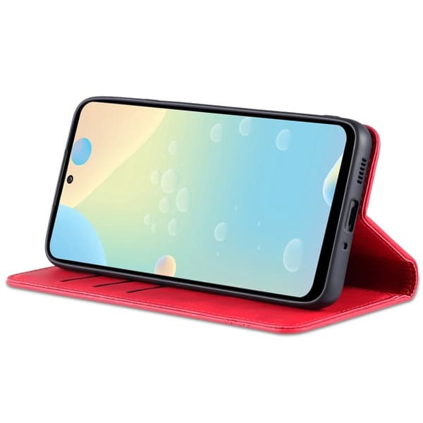 AZNS Samsung Galaxy A73 Plånboksfodral Konstläder - Röd
