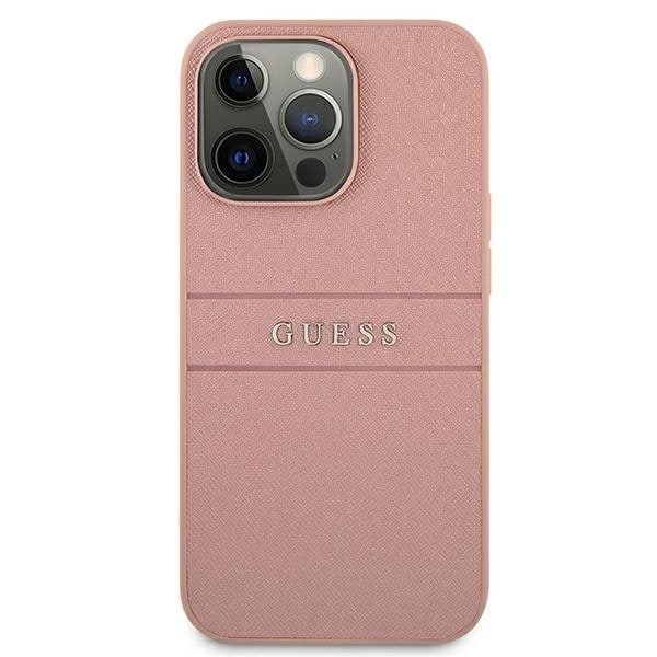Guess iPhone 13 Pro Skal Max Saffiano Stripe - Rosa Rosa