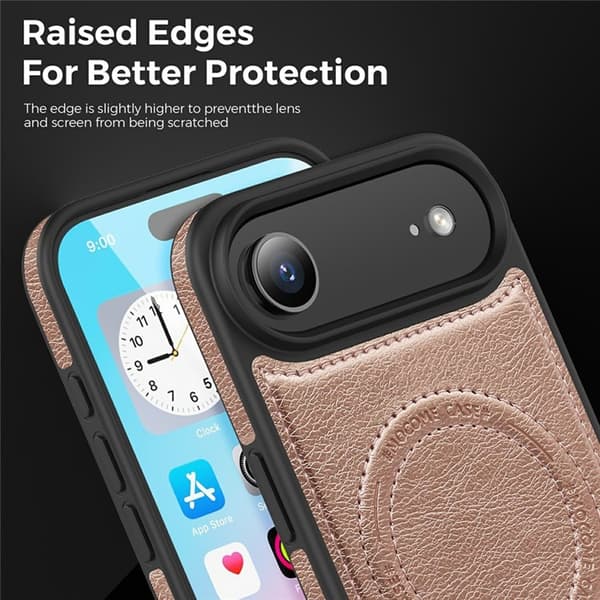 Mobilskal till iPhone Air MagSafe Kickstand Läder - Roséguld Roséguld