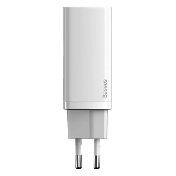 Baseus GaN2 Lite Hurtig vægadapter 65W USB / USB-C - Hvid Vit