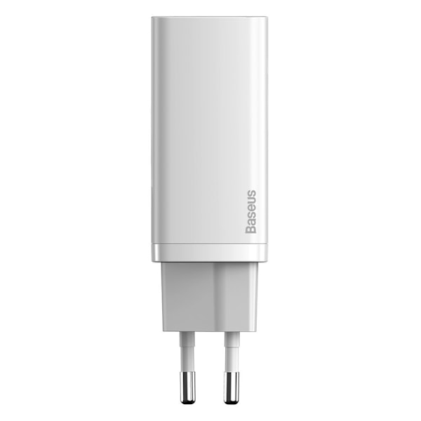 Baseus GaN2 Lite Nopea seinälaturi 65W USB / USB-C - Valkoinen Vit