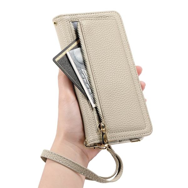 ESEBLE E11 för iPhone 17 Pro Plånboksfodral Konstläder - Khaki