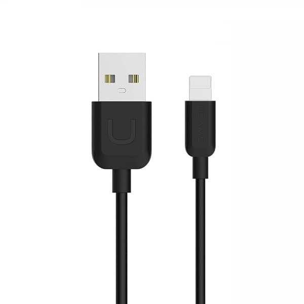 USAMS Kabel U-Turn Lightning 1m sort 2A IPUSBXD01