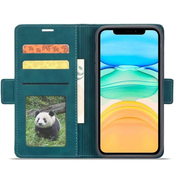 FORWENW F3-Series iPhone 11 Plånboksfodral Konstläder - Cyan