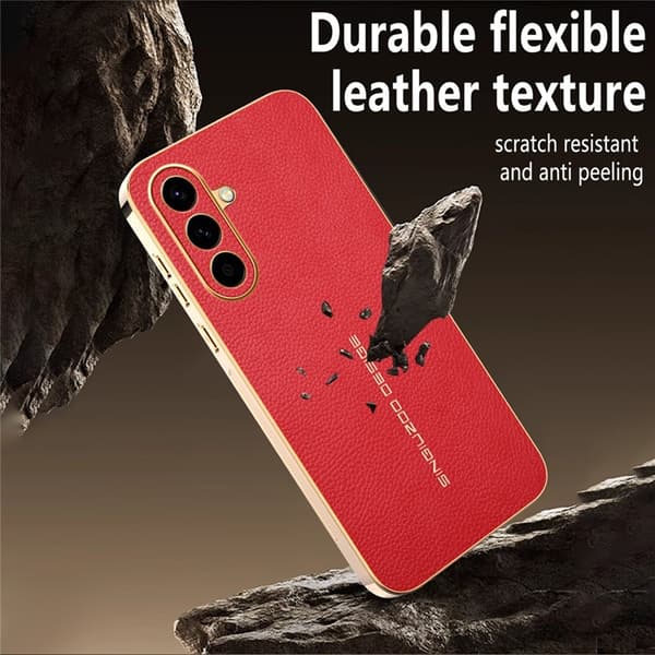 Mobilskal till Galaxy A57 Litchi Texture Anti Scratch Röd