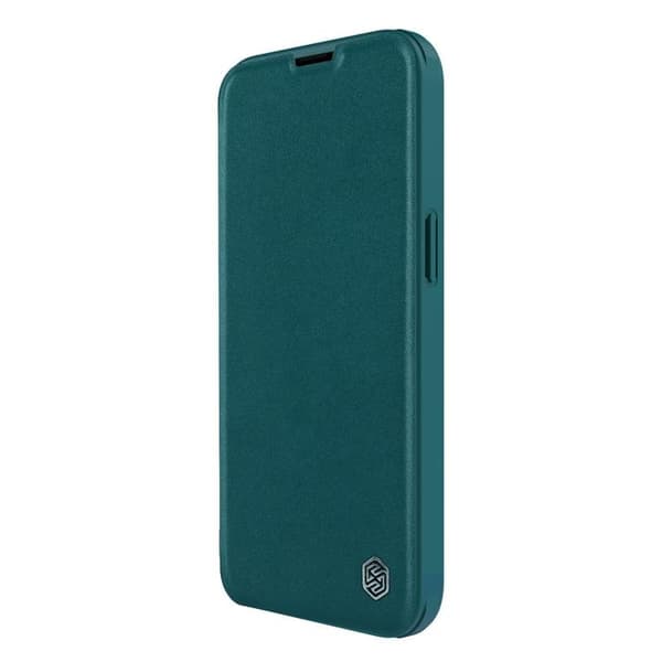 Nillkin iPhone 14 Plus Lompakkokotelo Qin Pro Nahka Plain - Exuberant Vihreä Grön