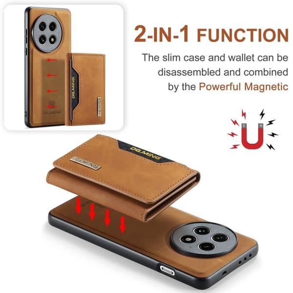 DG.MING M2 Series Mobilskal till OnePlus 13 PU PC TPU - Brun