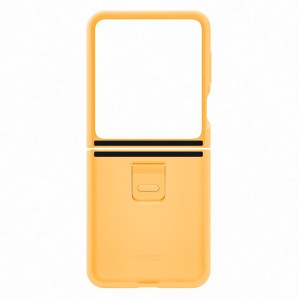 Samsung Galaxy Z Flip 5 matkapuhelimen suojakuori luonnonmukaista nahkaa - keltainen
