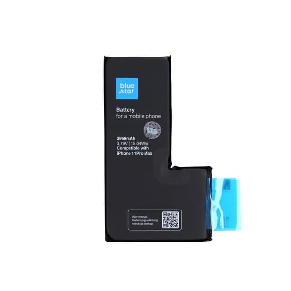 Blå stjerne iPhone 11 PRO MAX batteri HQ 3969 mAh uden BMS