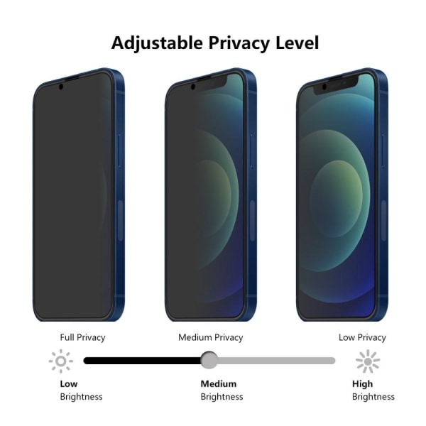 [2-PACK] Privacy Härdat Glas Skärmskydd iPhone 13 Pro Max - Svar Svart