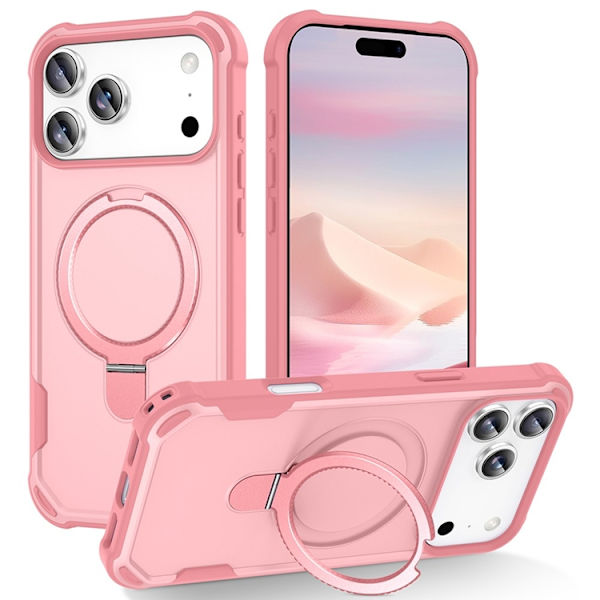 Mobilskal till iPhone 17 Pro Max MagSafe Kickstand Shockproof - Rosa Rosa