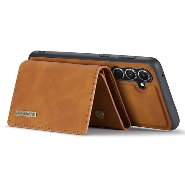 DG.MING Samsung Galaxy S23 FE Konstläder Plånboksfodral Brun