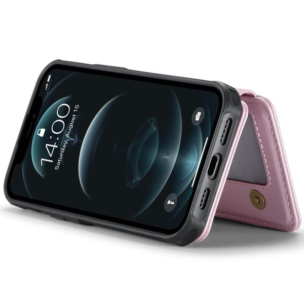 JEEHOOD J05 Mobilskal till iPhone 12 Pro Max Läder med Kortfack - Rosa