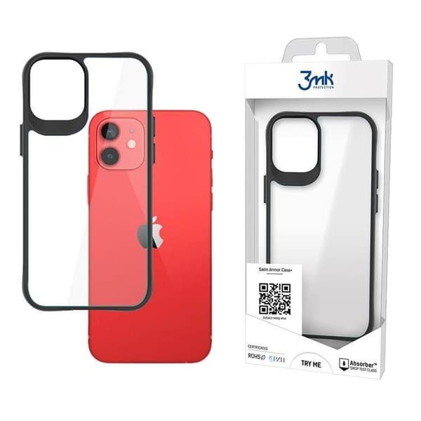 3MK iPhone 12 Mini -kuori Satin Armor Plus - läpinäkyvä Transparent