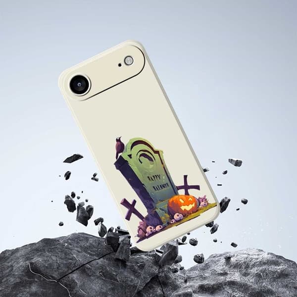 Mobilskal till iPhone Air med Halloween Tombstone Pattern TPU - Beige Beige