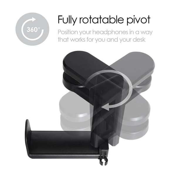 Desire2 Holder til hovedtelefoner/headset Sort Skrivebordsmonteret Black