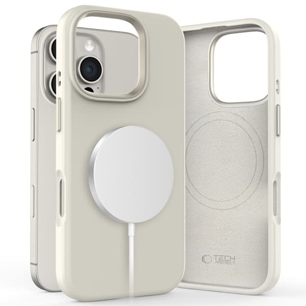 Tech-Protect Mobilskal till iPhone 16 Pro Magsafe Pure Silikon - Cosmic Latte Beige