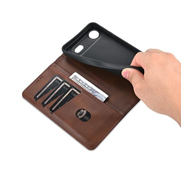 AZNS iPhone Air Plånboksfodral Konstläder - Brun
