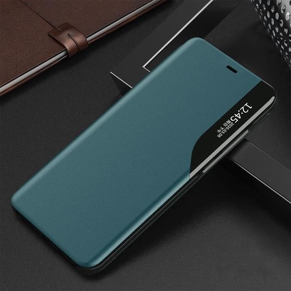 Eco Læder View Cover iPhone 13 Pro Max - Grøn Green