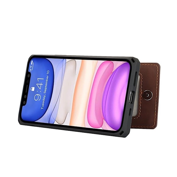 Skal med Kortplatser till iPhone 11 - Brun Brun