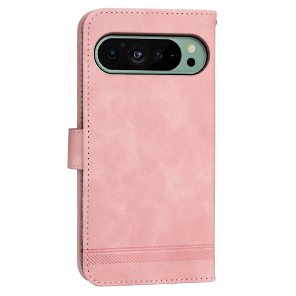 DIERFENG DF-03 Plånboksfodral för Google Pixel 9 - Konstläder - Rosa
