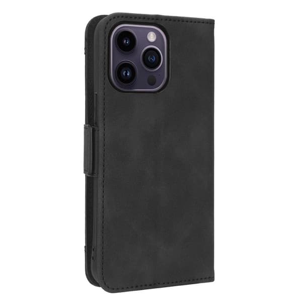 iPhone 14 Pro Max -lompakkokotelo PU-nahkaa - Musta Black