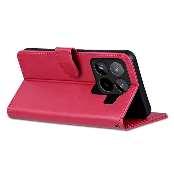 AZNS Xiaomi 15 Pro Plånboksfodral Anti-Scratch Konstläder - Röd