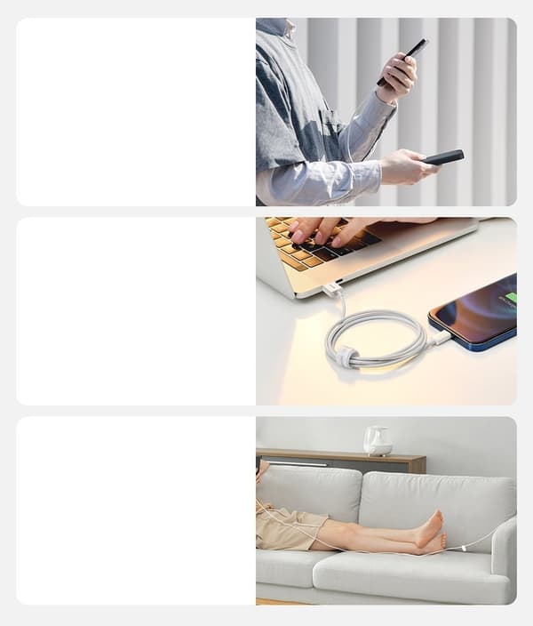 Baseus Superior USB-A till Lightning kabel 1.5m - Vit Vit