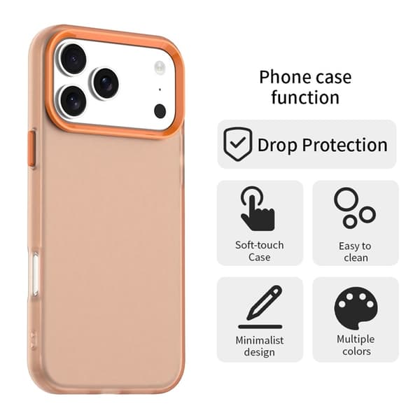 Mobilskal till iPhone 17 Pro Matte Anti-Drop - Orange Orange