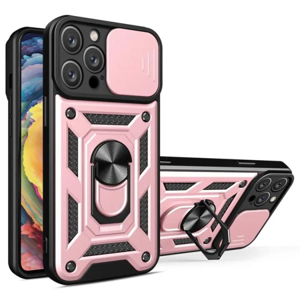 iPhone 14 Pro Max Mobilskal Ringhållare med Kameraskydd - Rosegu