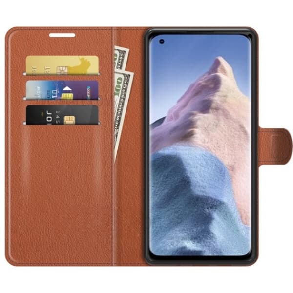 Xiaomi Mi 11 Ultra Plånboksfodral Folio Flip Kickstand - Brun BrunMaterial