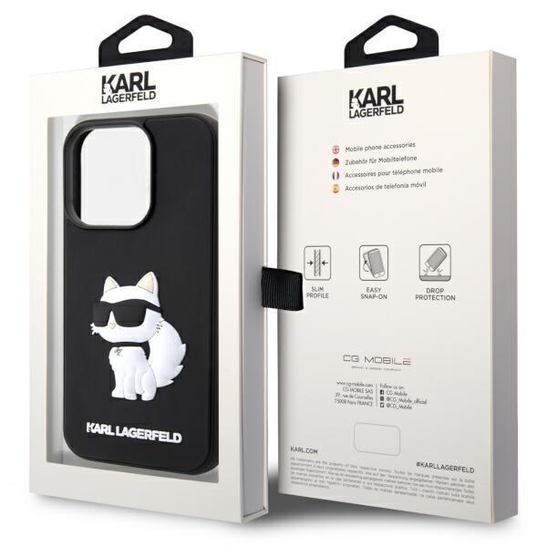 Karl Lagerfeld iPhone 14 Pro -kännykkäkuori Rubber Choupette 3D