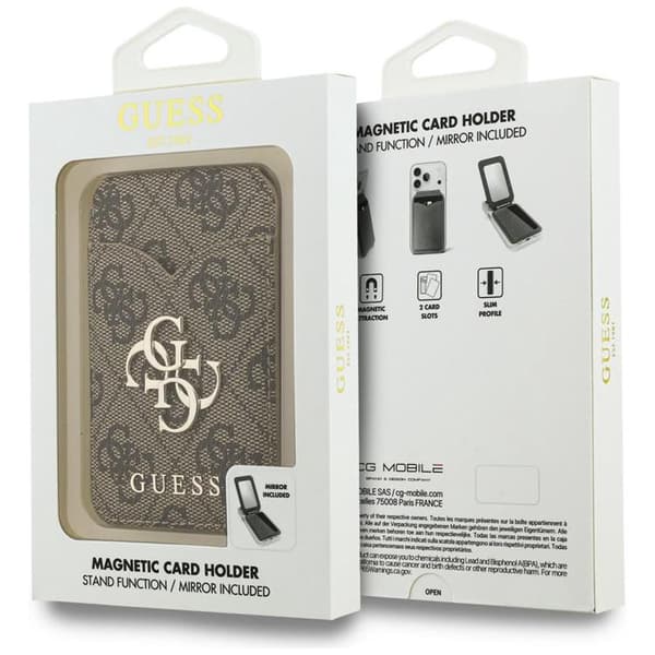Guess MagSafe Kortholderstativ Med Spejl 4G - Brun Brun