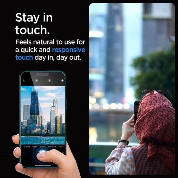 [2Pack] Spigen iPhone 15 Pro Härdat Glas Skärmskydd Privacy