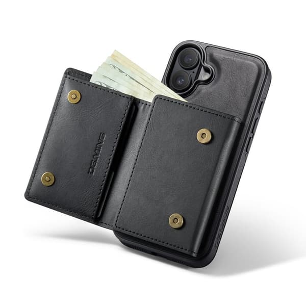 DG.MING M6 Series Mobilskal till iPhone 17 Magnetiskt Plånboksfodral Svart