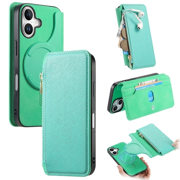 CASENEO iPhone 16 Plus Plånboksfodral Konstläder - Grön
